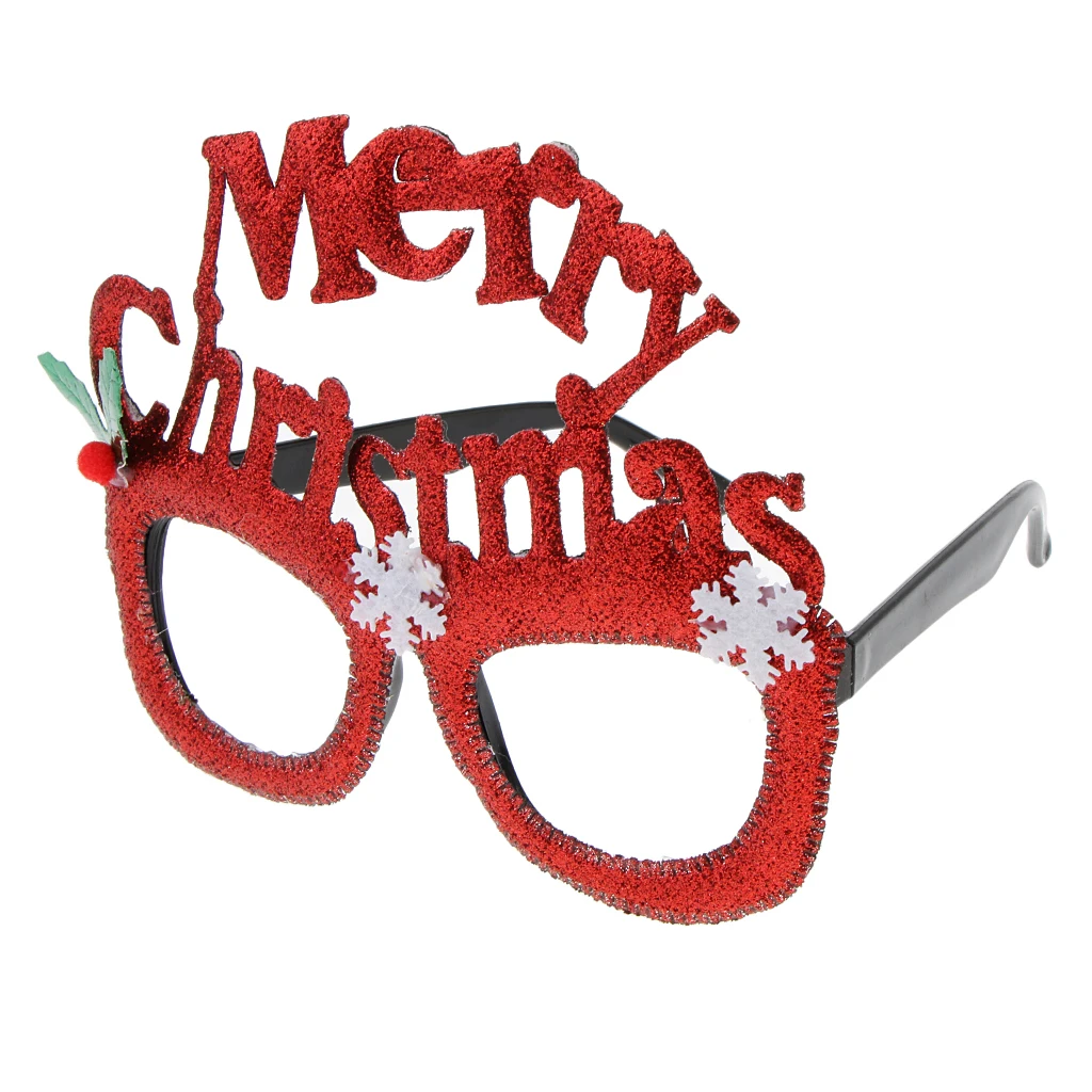 Glitter Merry Christmas Snowflake Sunglasses Novelty Glasses Xmas Party Favors for Parties and Kids Adults | Тематическая одежда и