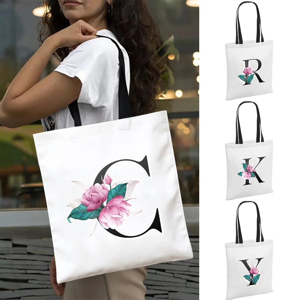 

Women Large Shopper Shopping Bag Classic Shoulder Bag Female Hand Bags Linen Storage Reusable Foldable Letter Series Tote Bag