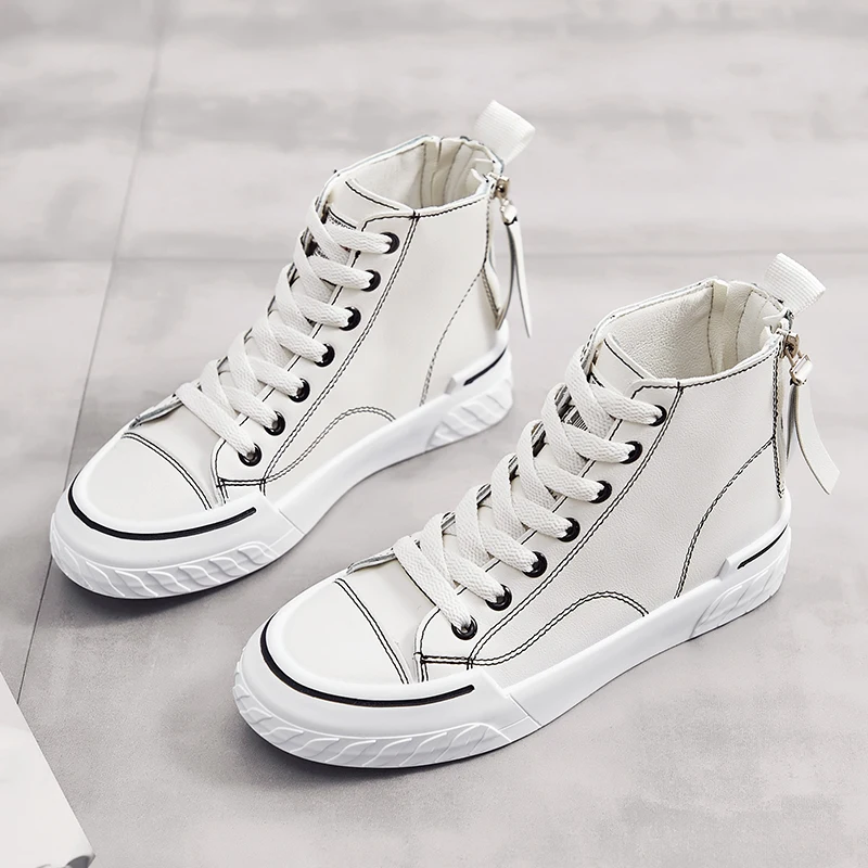 

ins autumn and winter new high-top all-match board shoes white shoe