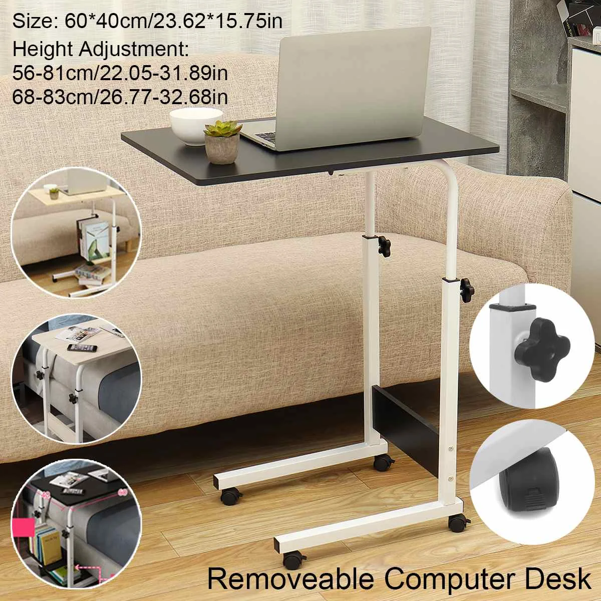 

Removable Lifting Computer Table Adjustable Portable Laptop Desk Rotate Laptop Bed Table Can be Lifted Standing Desk