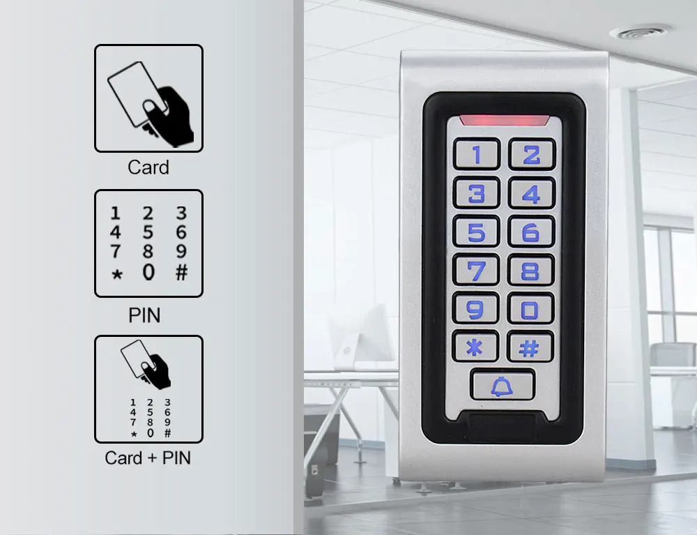 OBO IP68 Водонепроницаемая клавиатура контроля доступа Клавиатура RFID металлический корпус для двери Система контроля доступа открытый непромокаемый WG26 ридер