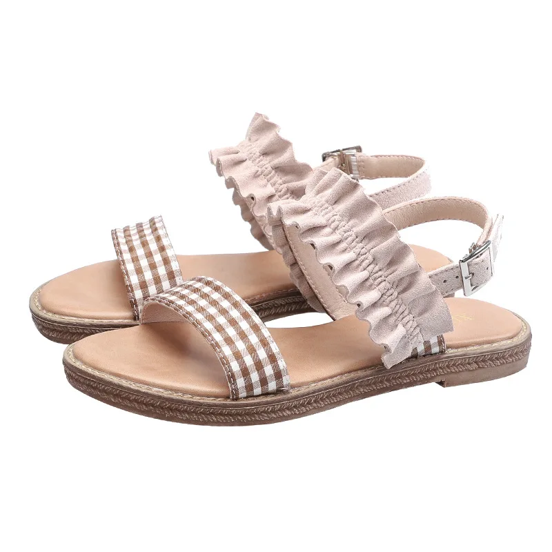 Sandals Women's Fairy Style Flat Students All-match Korean-Style Roman Shoes Flat Sandals Women Shoes Woman Wear Resistance