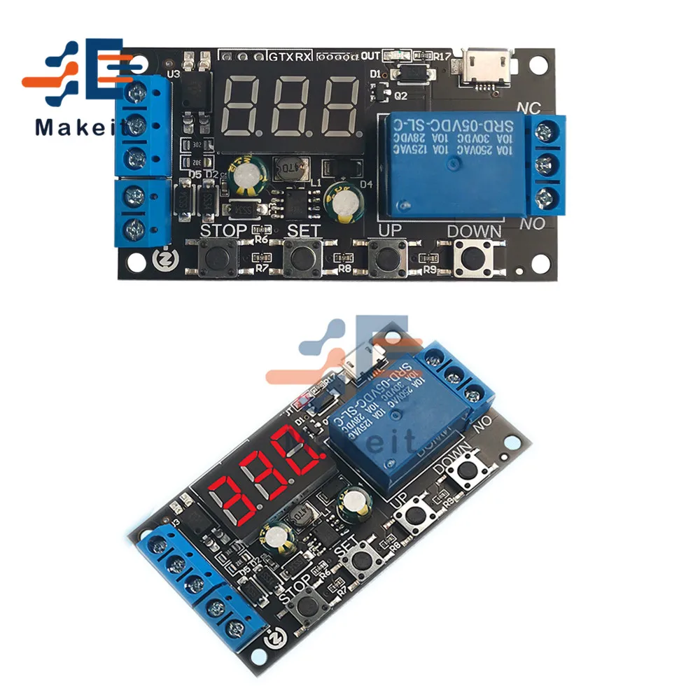Постоянный ток 5-30V Модуль реле задержки таймера Управление цикл запуска времени