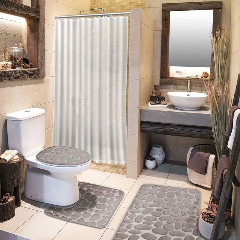 Коврик для ванной комнаты набор из 3 предметов пенопласт с эффектом памяти очень