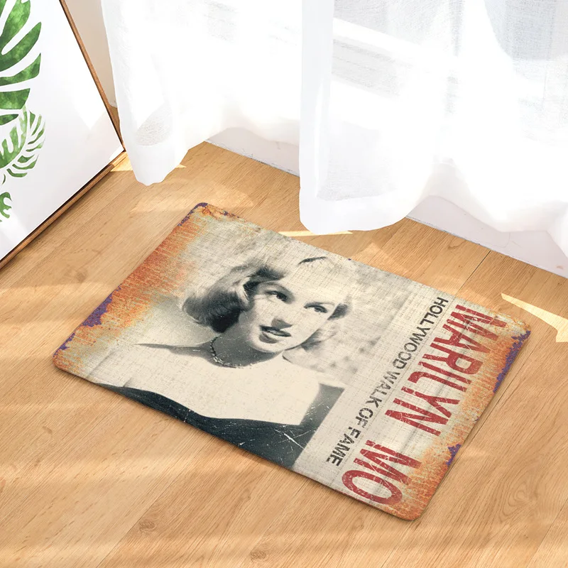

Marilyn Printed Floor Mat 40x60cm Velvet Bathroom Non-slip Soft Carpet Kitchen Living Room Floor Mat Bedroom Decoration Mat ..