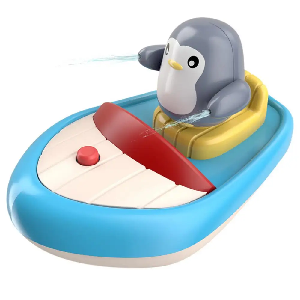 

Baby Bath Toys Penguin Bathtub Toys With An Electric Boat Toddlers Swimming Floating Playing Set In Bathroom Beach Pool For Bo