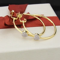 funmode luxury design gold color heart design dangle earring for women jewelry gifts brincos feminino wholesale fe171