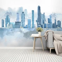 custom mural wallpaper nordic 3d watercolor city architecture modern background wall for living room home decor papel de parede