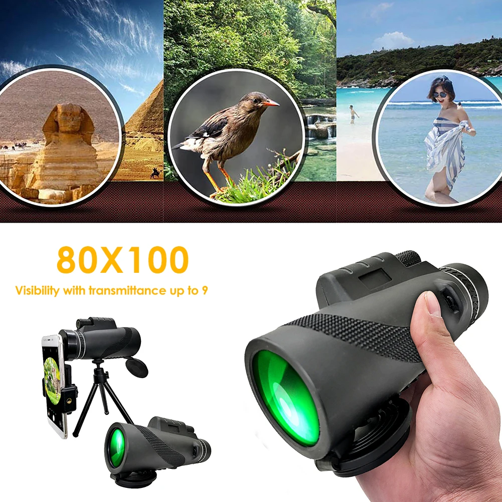 Монокулярный телескоп 12x5 0/80x100 HD с зумом Портативный монокулярный
