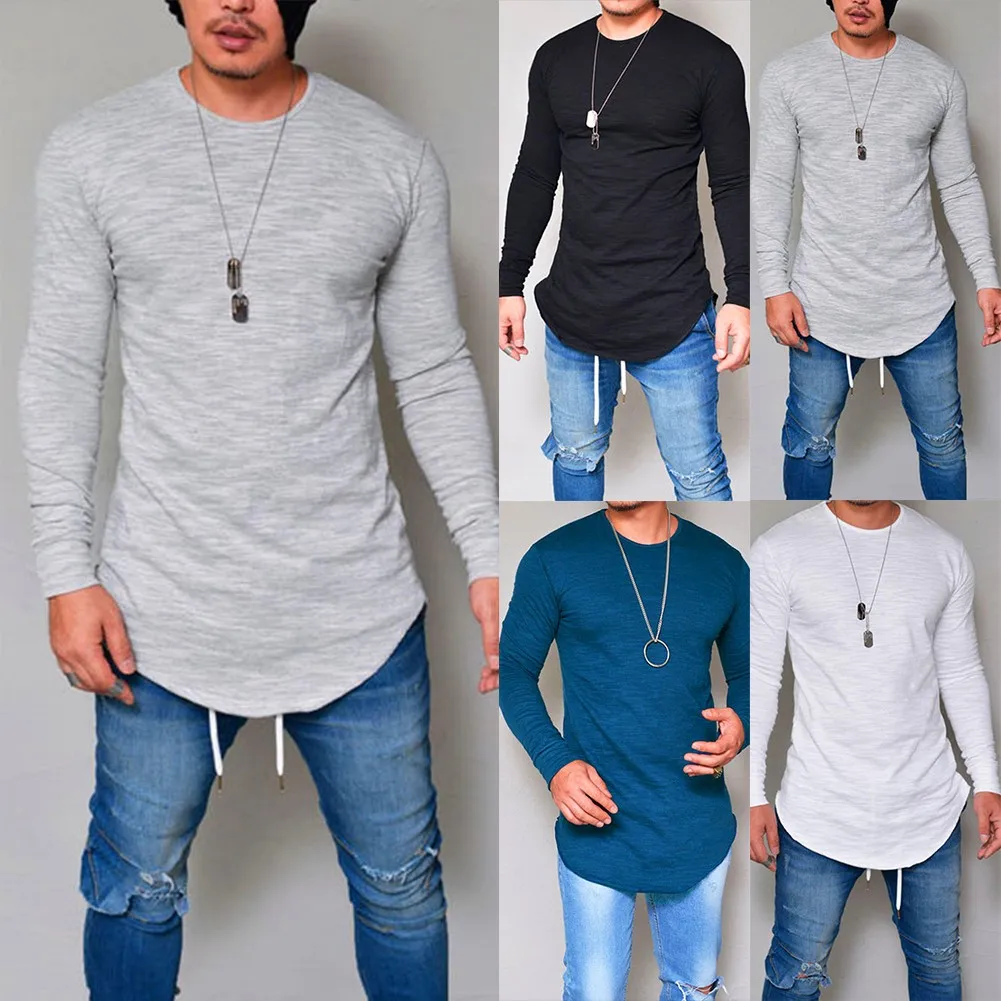 

Men Casual Long Sleeve Slim Fit Shirts Gym Sports Tee Shirts Tops Blouse T-Shirt Long sleeve Shirts Sweatshirt Fashion Undershir
