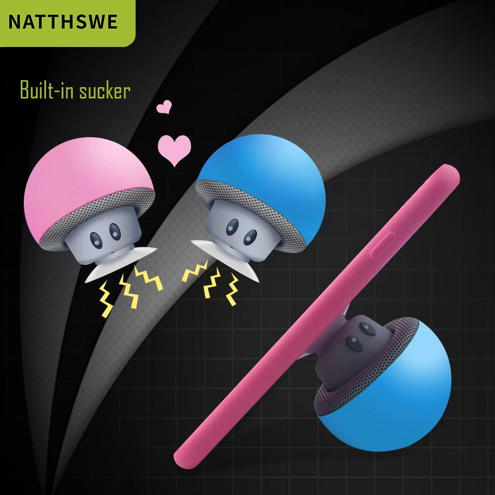 NATTHSWE мини беспроводной Bluetooth динамик Гриб портативный водонепроницаемый Душ стерео сабвуфер музыкальный плеер для iPhone Android