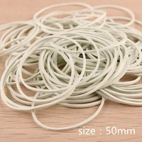 50pcspack of white rubber band natural rubber band family food child hair packaging office accessories 50mm
