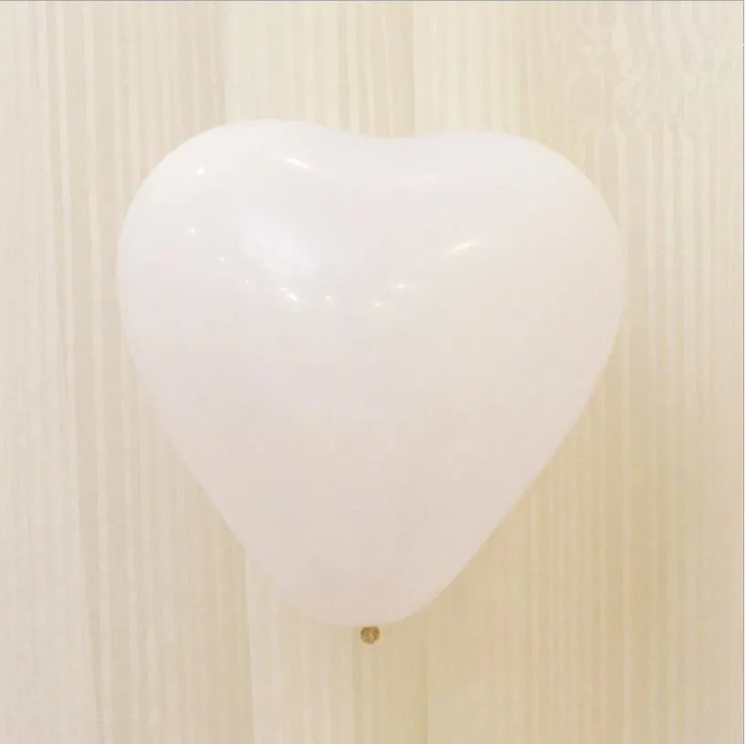 white 10 шт., 10 дюймов, 2,2 г, воздушные шары в форме сердца для дня рождения, свадьбы, вечеринки, дня рождения, уплотненные латексные шары в форме сердца - Цвет: white