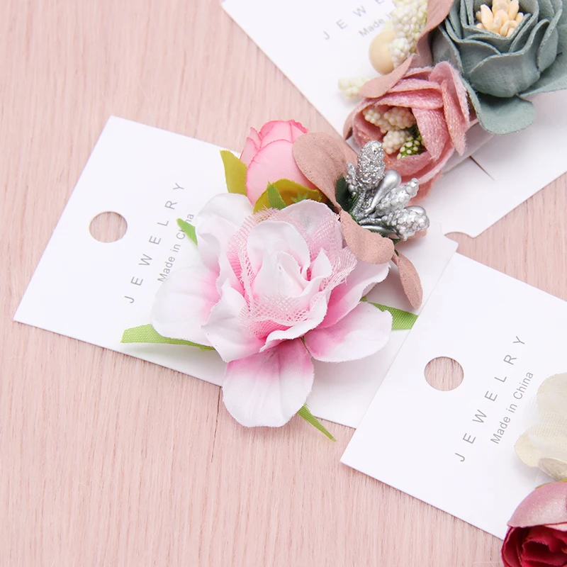 2 шт./лот Цветочные заколки для девочек Искусственные цветы ручной работы волос