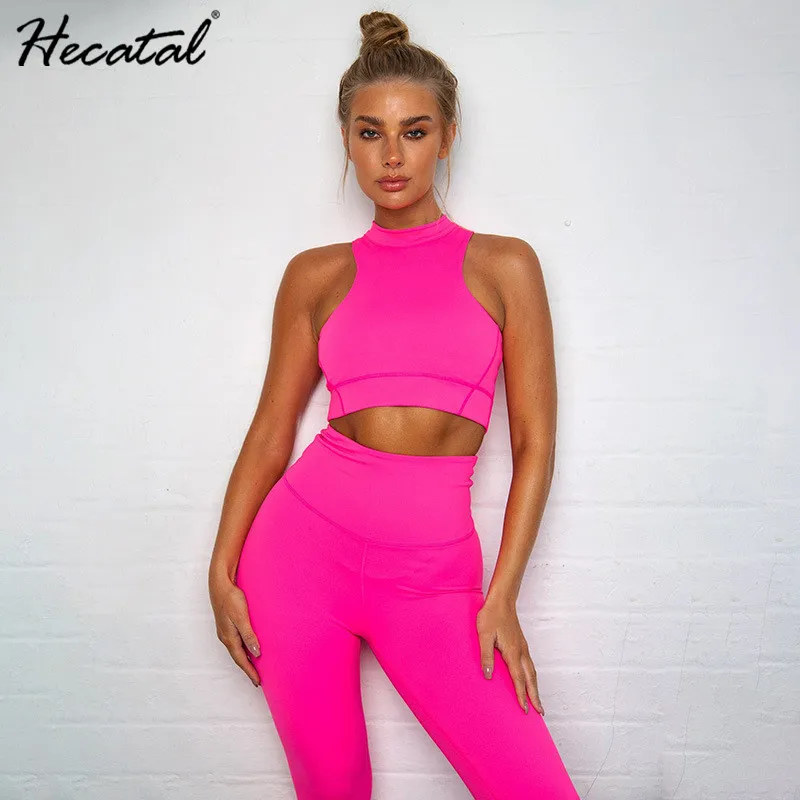 

Hecatal Solid Workout Clothes For Women Yoga Set Sports Wear For Women Gym Clothing Women Sport Sets Gym Ropa Deportiva Mujer