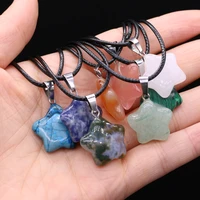natural semi precious stone pendant pentagram lenght 20x20mm 405cm for jewelry making necklaces gift