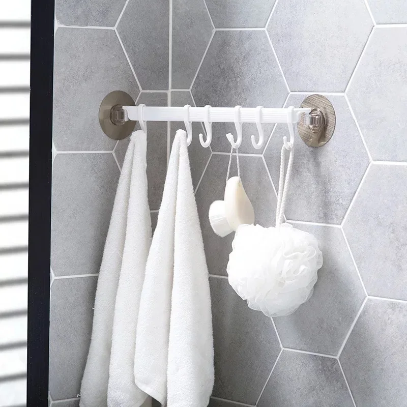

Wall Mounted Bathroom Organizer Hooks Towel Holder Kitchen Accessories Cupboard Storage Rack Shelf Bathroom Holder Key Hooks