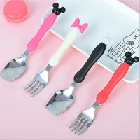 4 piece set baby tester tableware dessert spoon for children feeding spoon fork baby gadgets feed kid childrens cutlery for kid