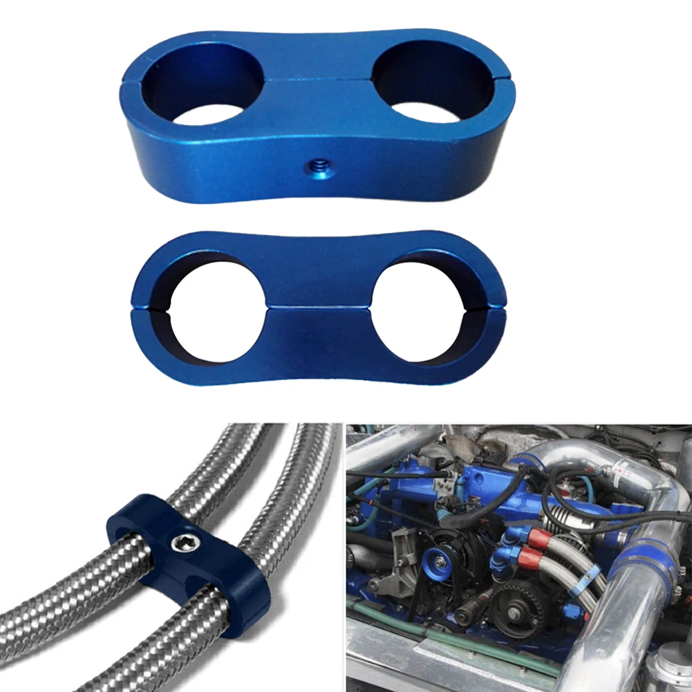 AN8 Hose Separator Easy Install Car Accessories Tool Durable Removable Modified Aluminum Alloy Clamp Dual Hole Keep Tidy Fuel | Автомобили