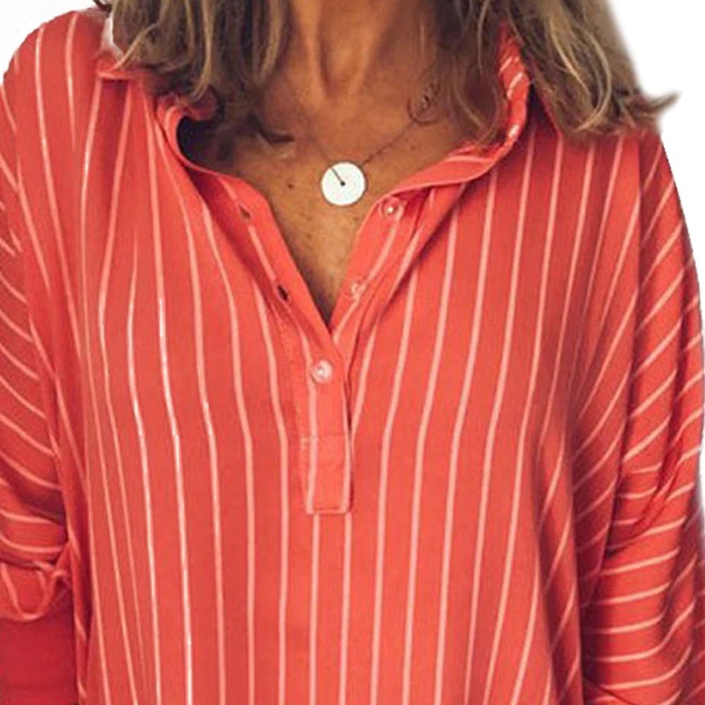 Женская полосатая рубашка с длинными рукавами весна-осень свободный рукав