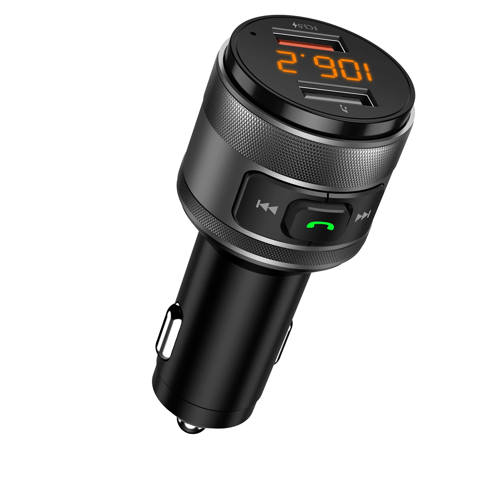

Car Starter USB Charging Adapter 2 USB Output Ports Intelligent QC3.0 USB Fast Charging Converter Car Bluetooth Audio Player