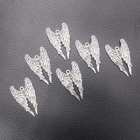 6pcslot silver plated wing charm metal pendants diy necklaces bracelets jewelry handicraft accessories 3924mm p493