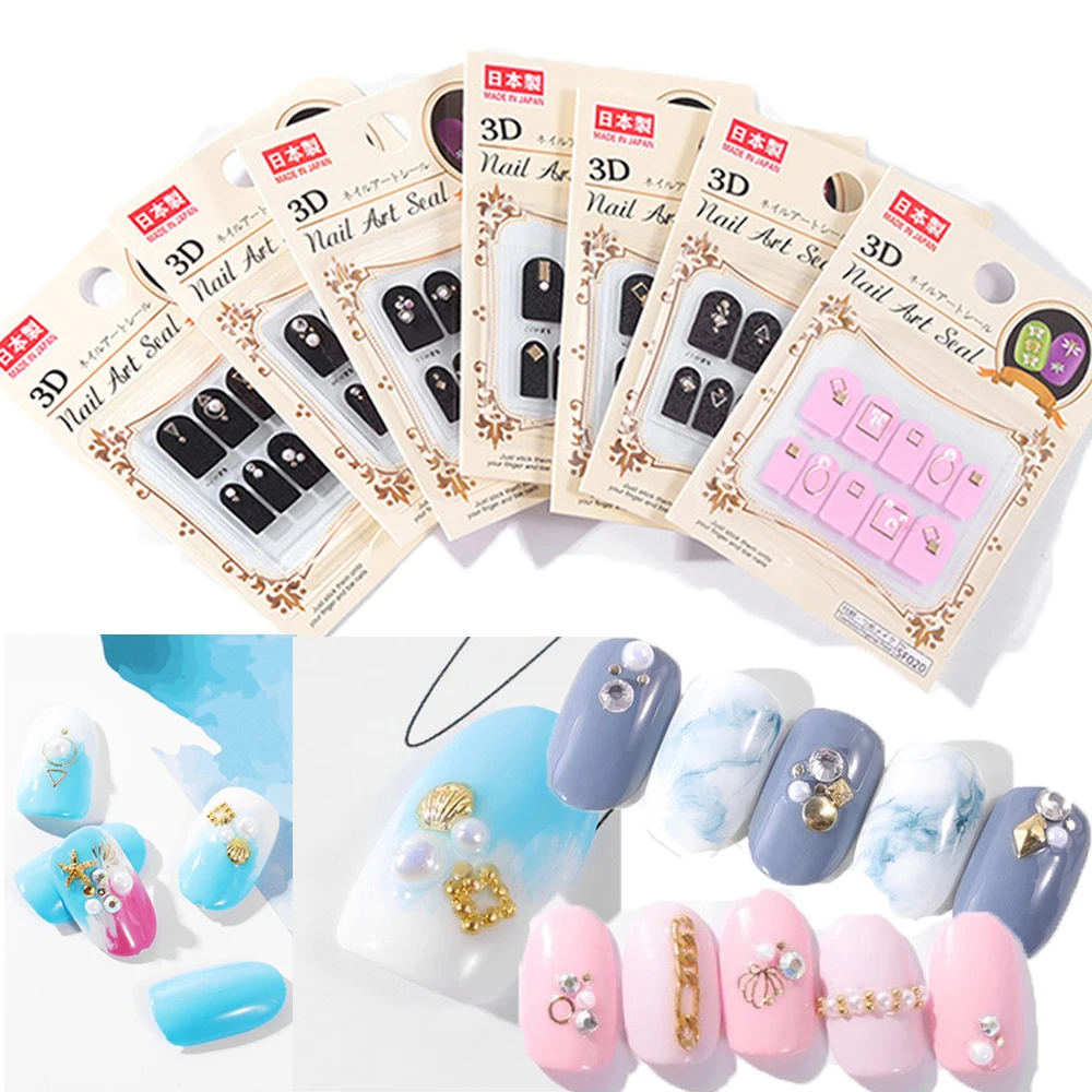 3D наклейка для ногтей с заклепками маникюра украшения своими руками из жемчуга |