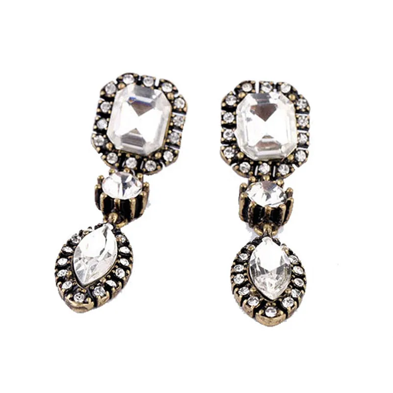 Новый Модный Блестящий Кристалл Висячие Серьги Геометрические хрустальные