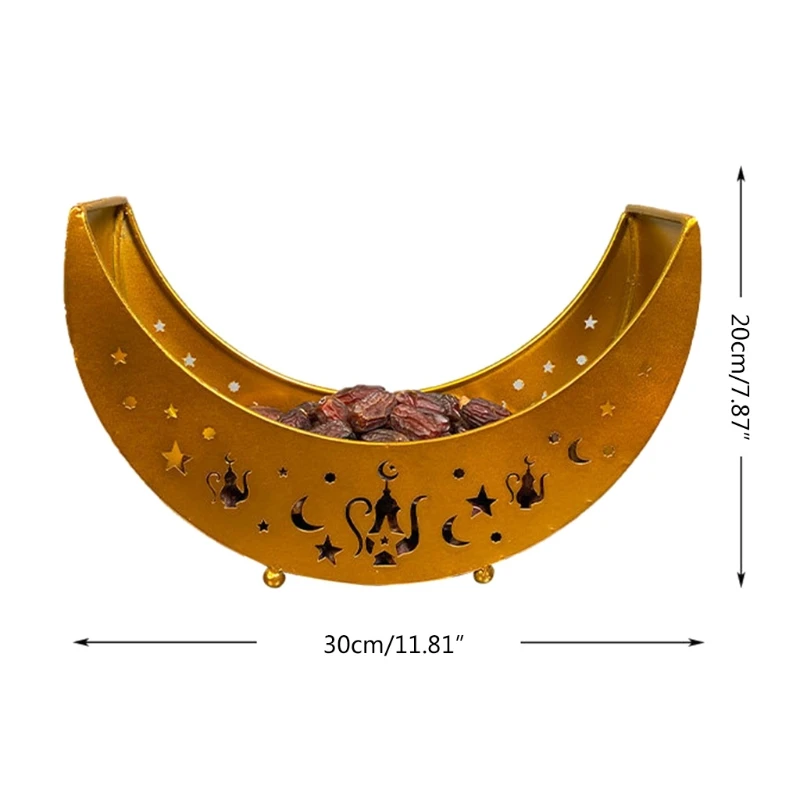 

Eid Mubarak Moon Serving Tray Tableware Dessert Food Storage Container Ramadan Muslim Islamic Party Supply