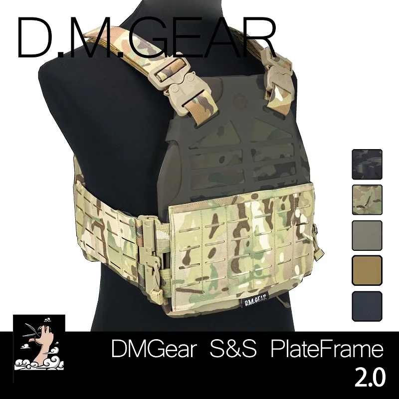 Outdoor Sports Tactics MOLLE Version SS Laser Cutting Vest DIY Quick Release Frame vest Kit