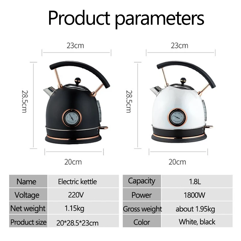 

Electric Kettle with Water Temperature Control Meter for Home Quick Heating Electric Boiling Tea Coffee Pot