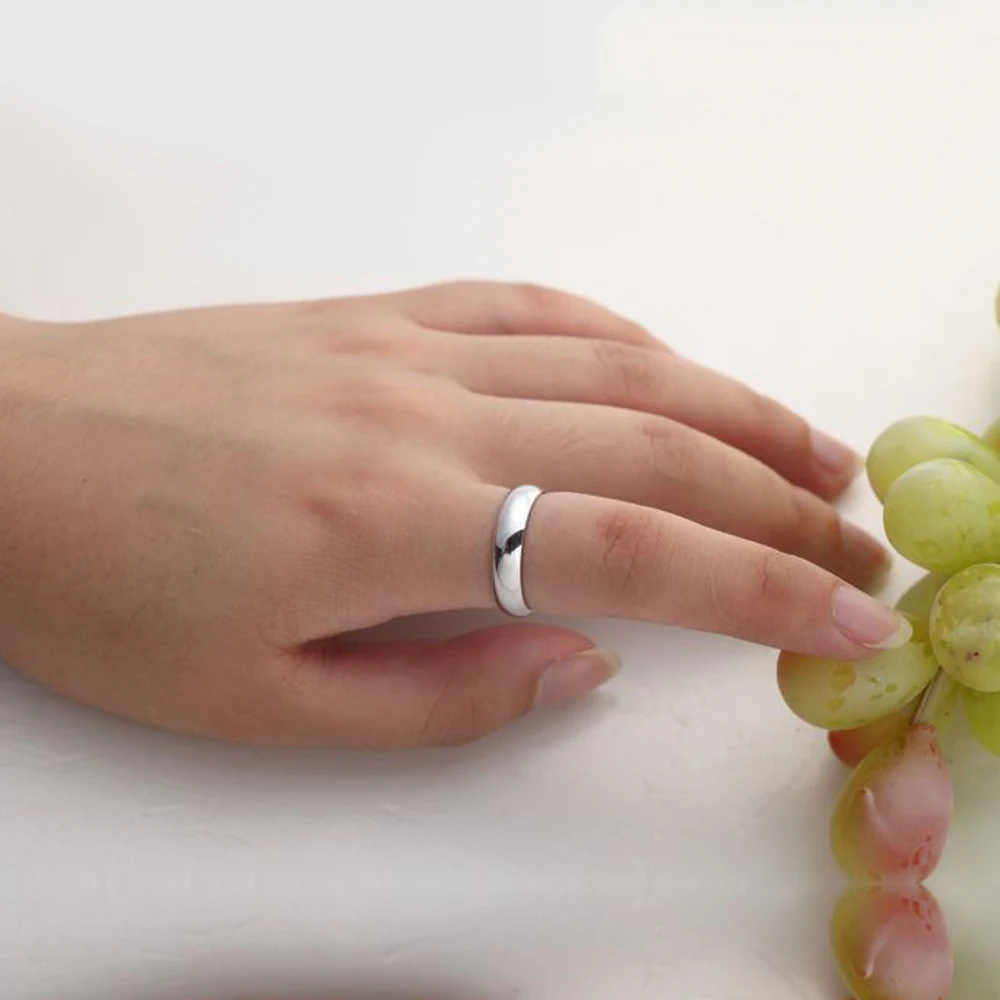 Модное простое изящное ювелирное изделие гладкие парные кольца из стерлингового