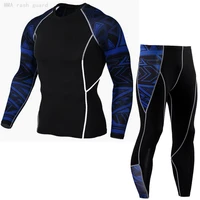 track field clothing mens set winter thermal underwear fitness jogging suit compression shirt rashgard male leggings 2 piece