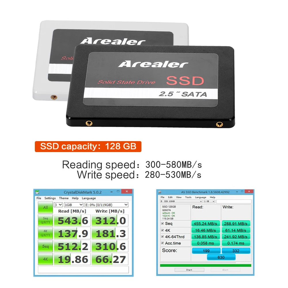 Arealer 2 5 дюйма SSD ТБ твердотельный накопитель 8 г 512 SATA 3 высокоскоростное хранение