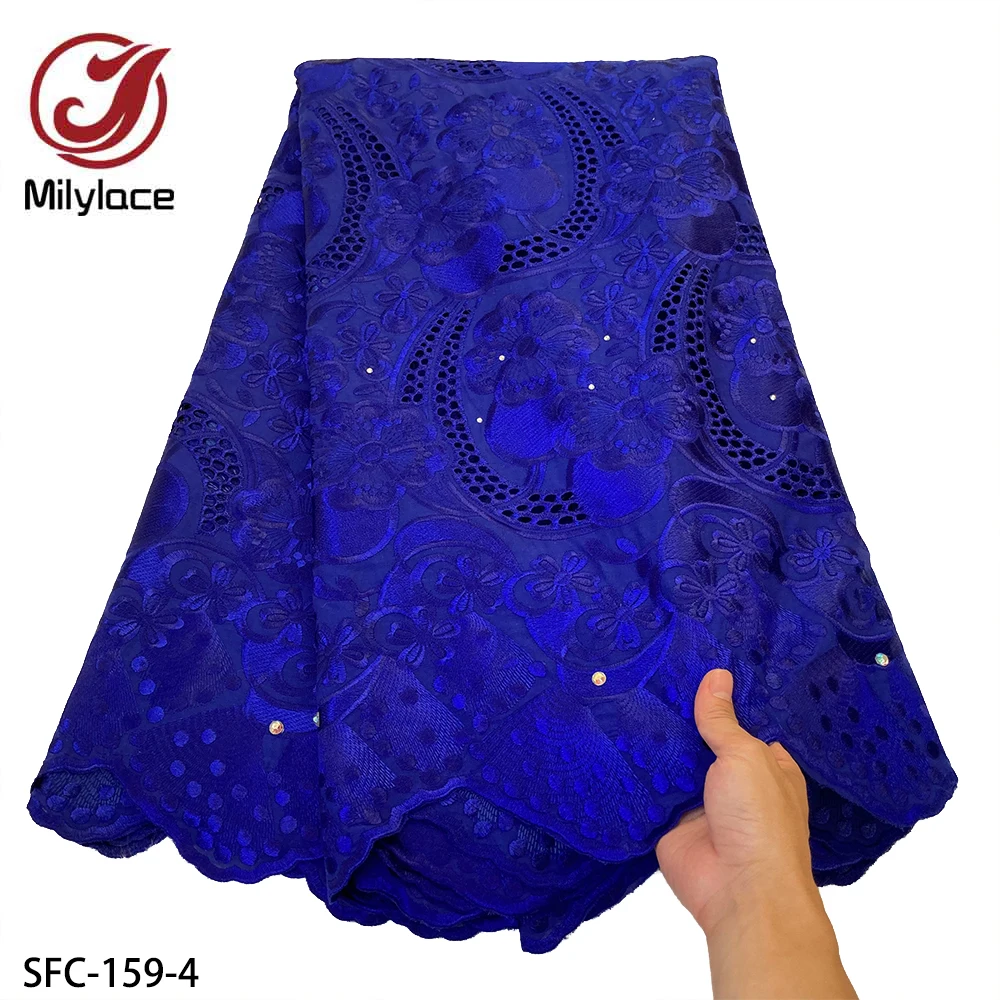 

New Arrive Swiss Voile Lace In Switzerland 2021 Voile Suisse Coton Embroidery Cotton Dry Lace Fabric for Dress SFC-159