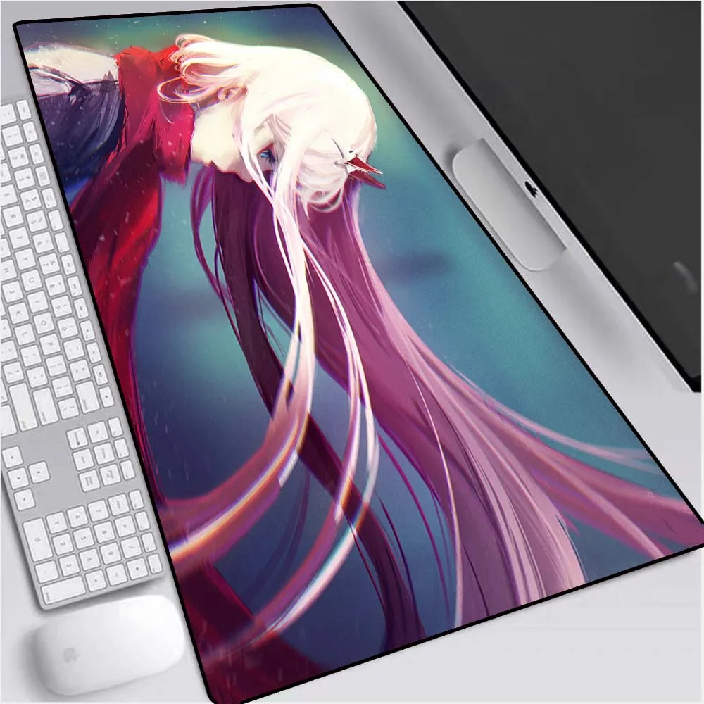 

Anime Dear Franxx Mouse Pad XXL Darling In The Franxx Gaming Mousepad Laptop Waterproof Keyboard Desk Mat Pink Mousepad gift