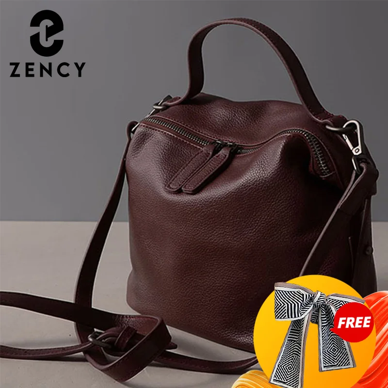 Zency 100% натуральная кожа Ретро стиль черная женская сумка Женская Повседневная