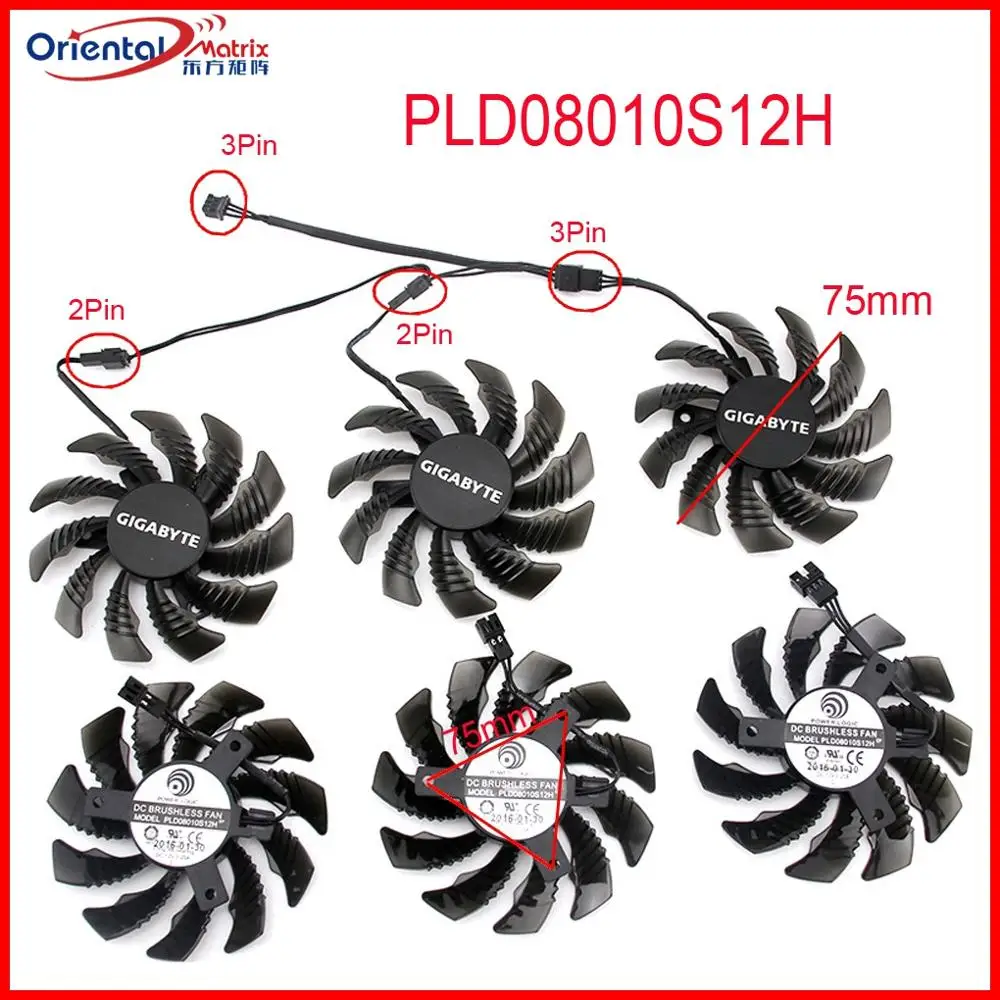 Бесплатная доставка T128010SM PLD08010S12H 12 В 0 20a 75 мм вентилятор 40*40*40 для Gigabyte GTX 970|Кулеры