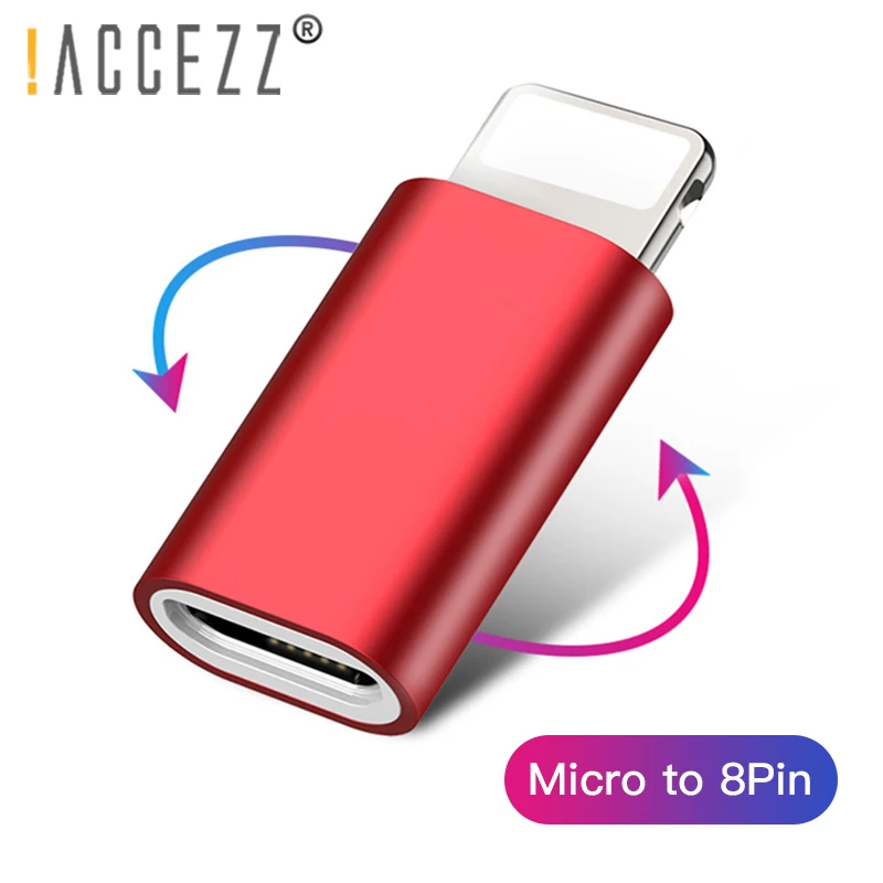 ! USB адаптер ACCEZZ с подсветкой для Micro OTG Apple iPhone X XS XR синхронизация данных Android на