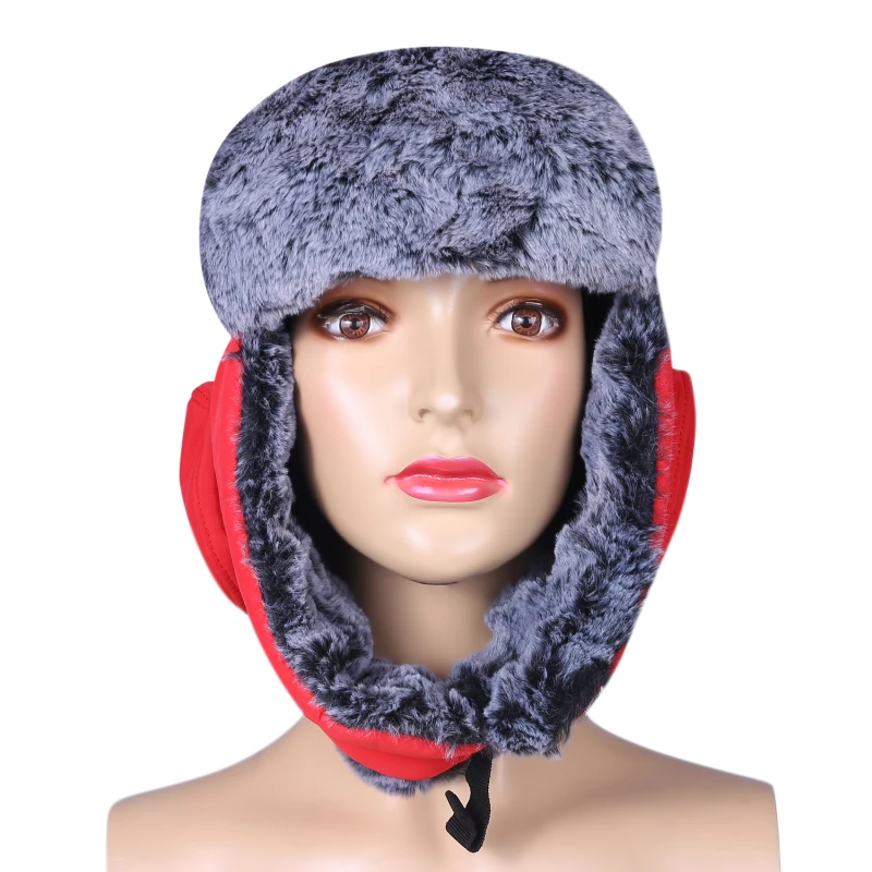 

Winter Warm Hats Men Women Bomber Caps Removable Mask Bonnet PU Leather Thick Lei Feng Bone Russia Czapka Zimowa Gorros Invierno