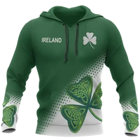 ireland shamrock hoodie 3d mens hoodie casual loose personalized spring hoodi dropship pullover unisex womens national culture