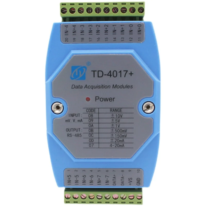 

4-20mA to RS485 analog current acquisition module voltage Aiao card input and output photoelectric isolation 8 channels