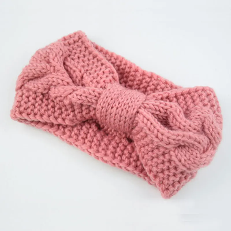 Autumn Winter Bow Twisted Wide Headband Turban Warmer Ear Crochet Knitting Stretch Hair Bands Women Female Headwrap Headwear |