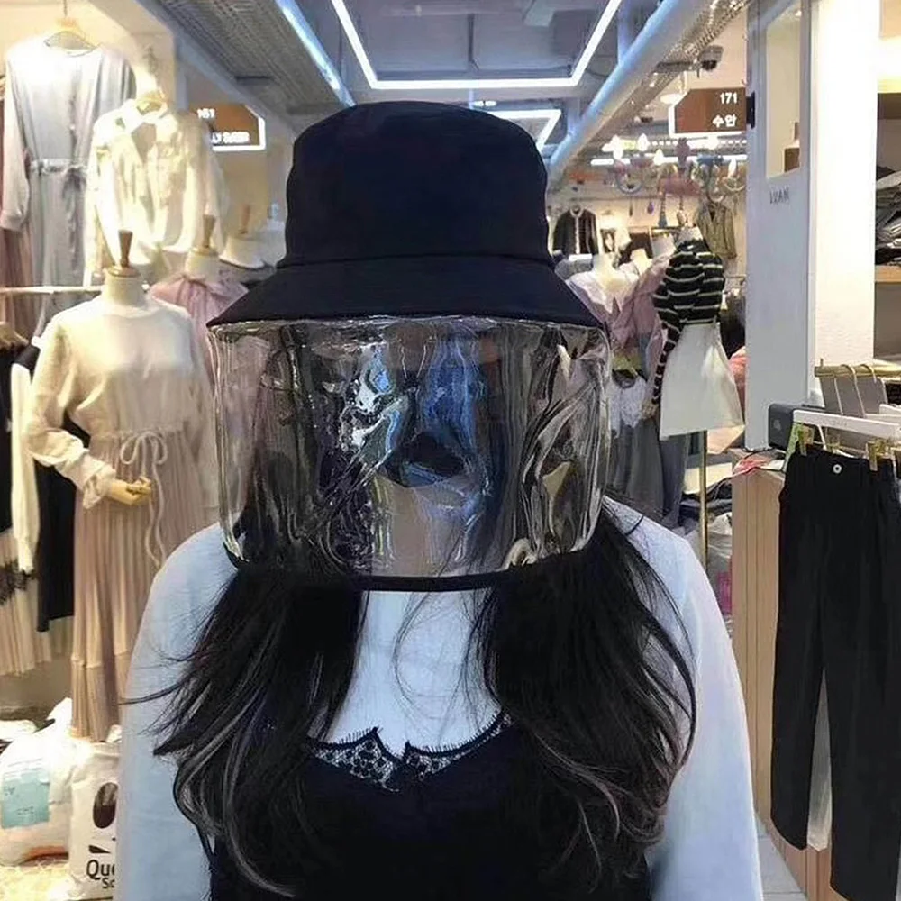 

2020 New Anti-dust Anti-fog Transparent Adjustable Face Shield Hat Drool-proof Sneeze Breathable Washable Fisherman Hat