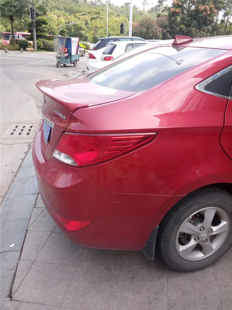 Спойлер для автомобиля Hyundai Verna Accent из ABS материала, цвет грунта, заднее крыло 2011-2016 гг.