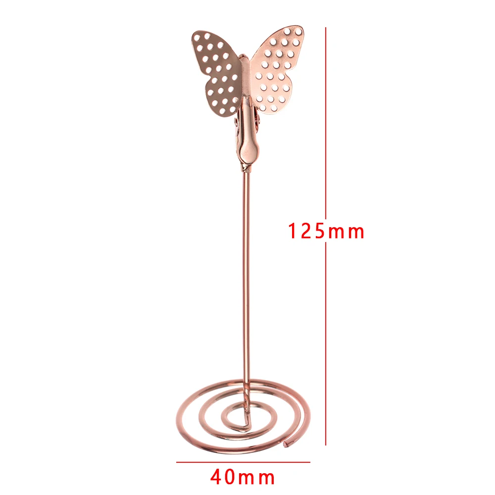 

1PC Romantic Butterfly Flamingo Shape Card Holder Photo Metal Clip Table Stand Clamps Stand Wedding Supply Home Desktop Decor