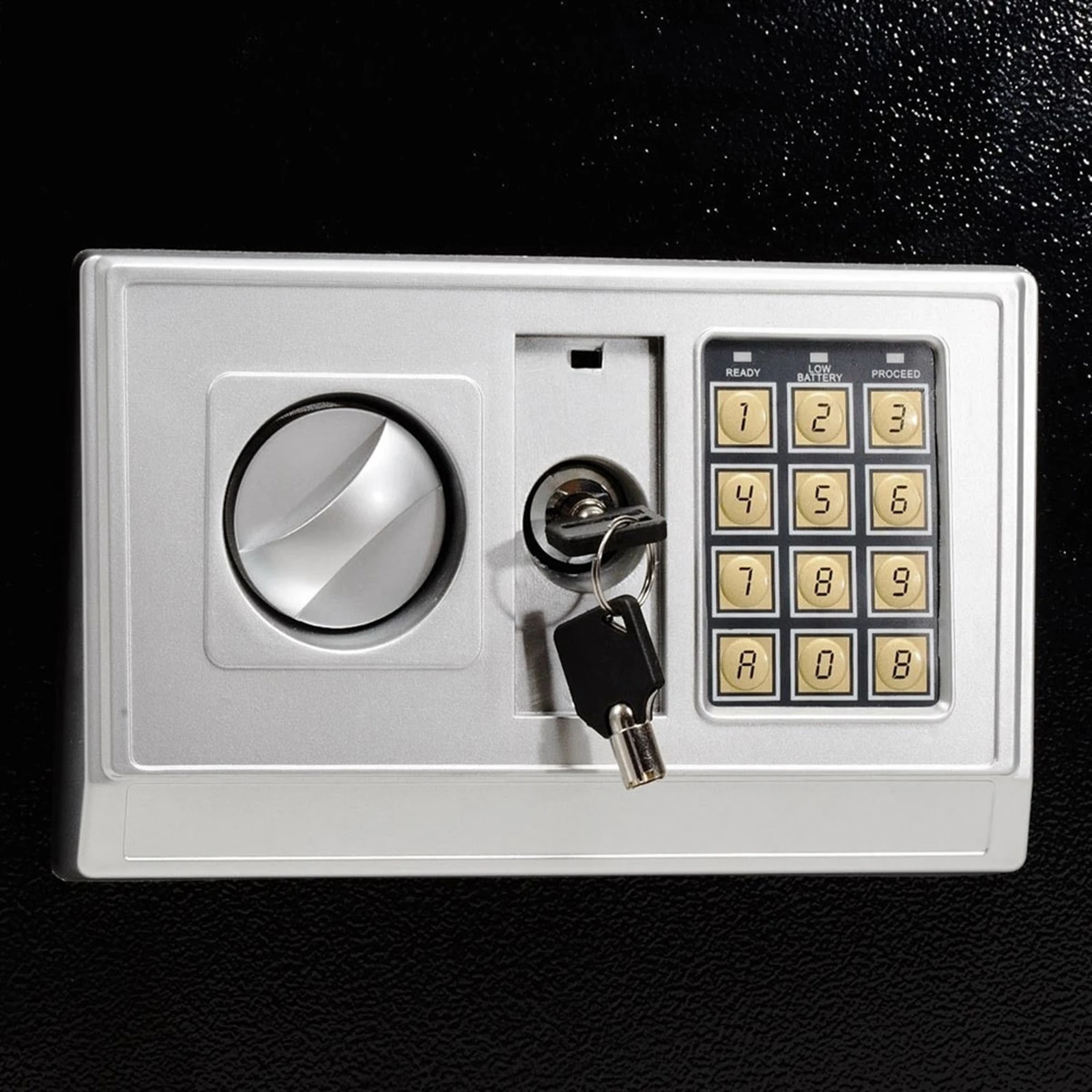

BUYTOO E50EA Home Business Security Keypad Lock Electronic Digital Steel Safe Black Box & Silver Gray