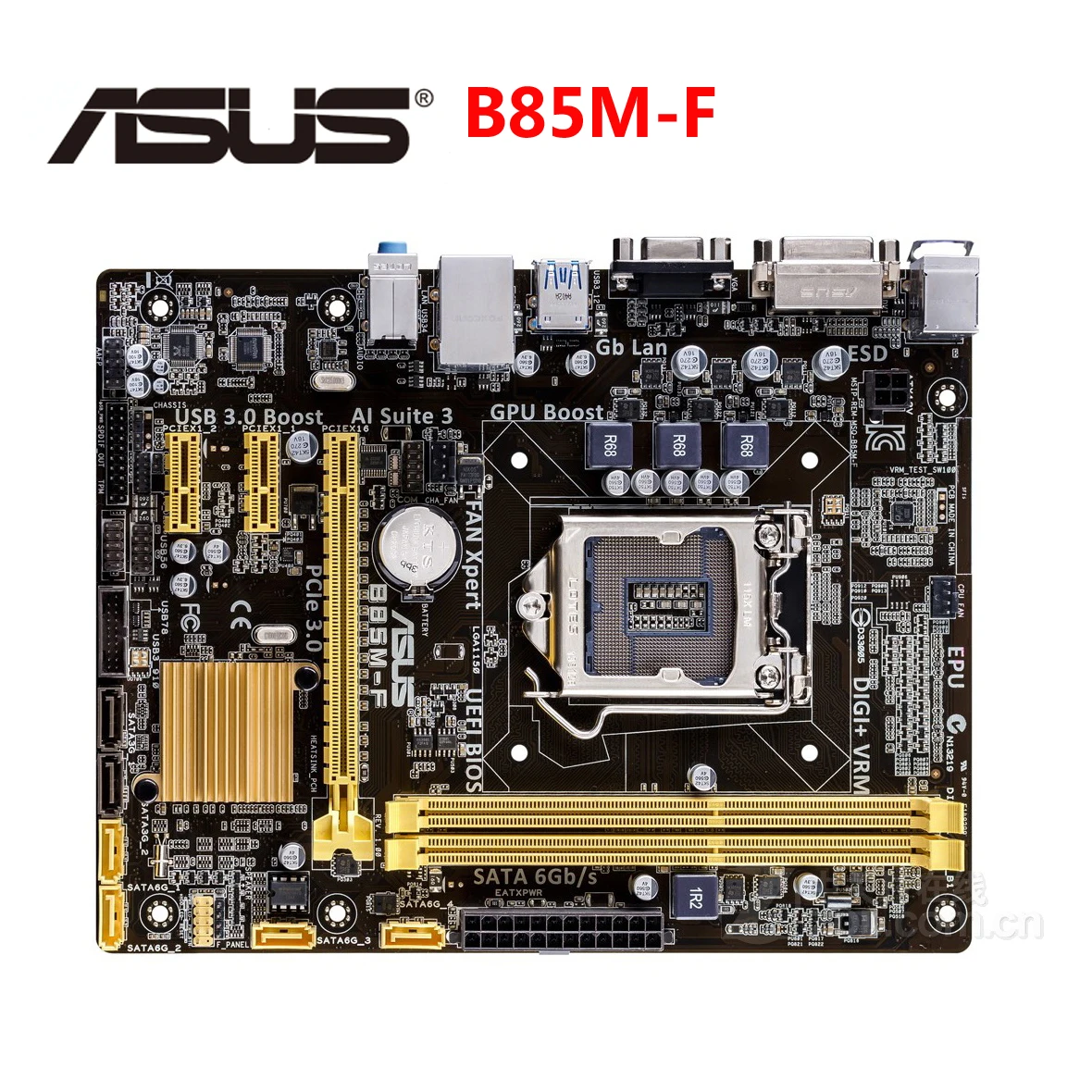 Материнская плата ASUS B85M F Micro ATX B85MF системная 2xDDR3 для Intel B85 16GB I/O Baffle LGA1150 настольная