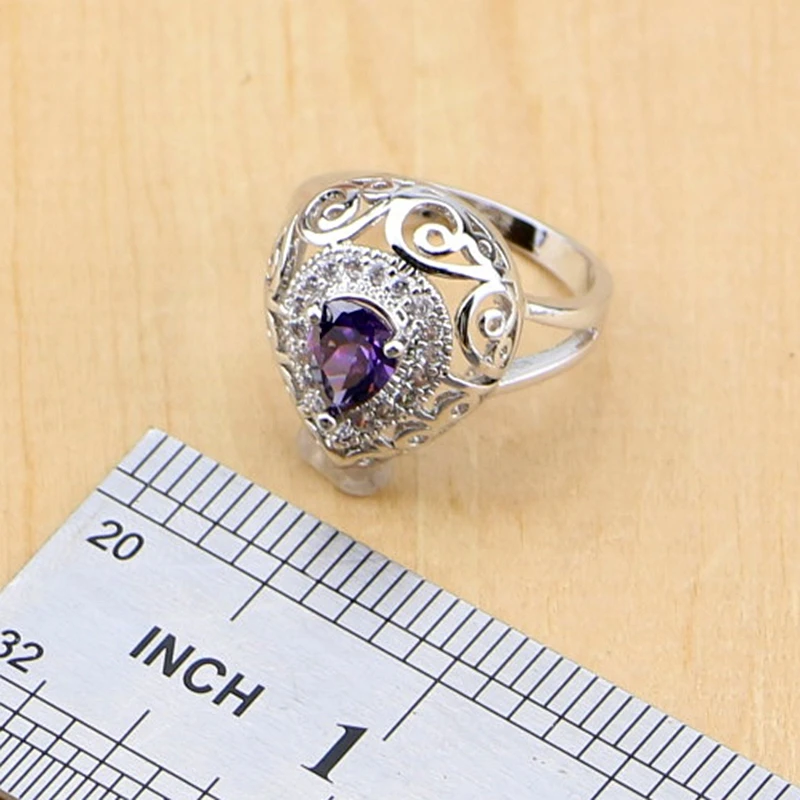 Женский ювелирный комплект из колье серёг и кольца серебра 925 пробы|silver jewelry