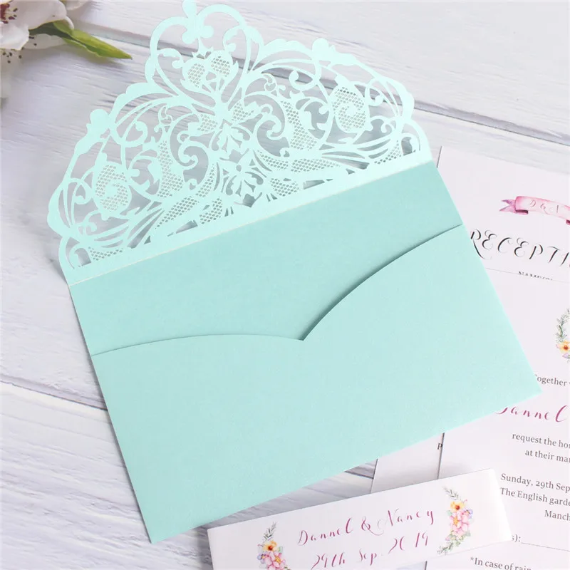 Приглашения на свадьбу день рождения Tiffanyblue карманные приглашения